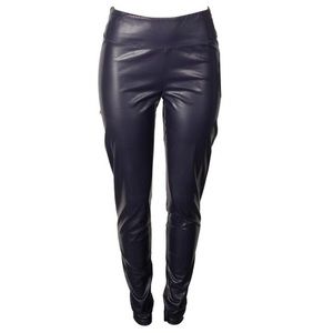 Lauren Ralph Navy Faux-Leather Leggings